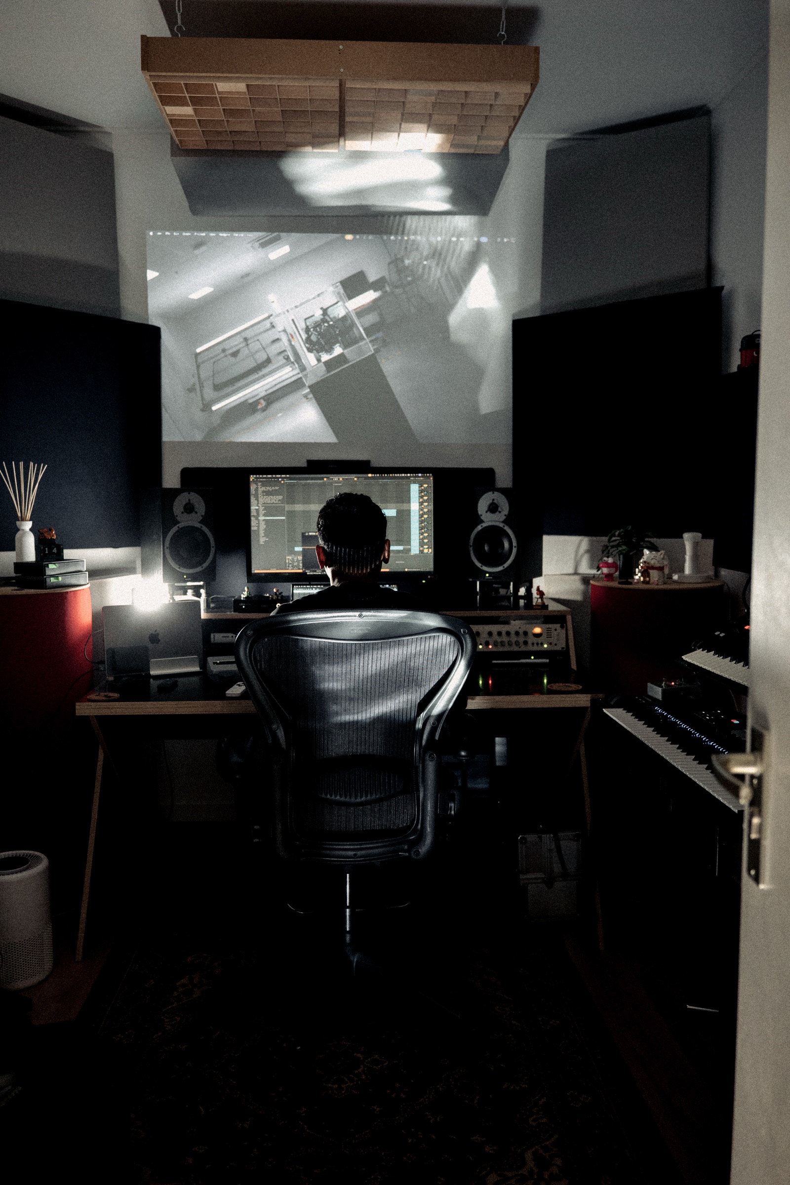 Ashraf Bessy in the studio